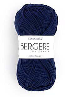 COTON SATINE MARINE