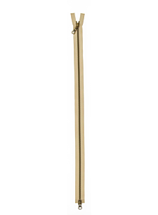 Beige open-end zip, 60 cm