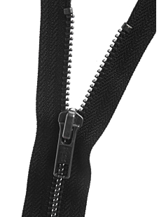 Black open end zip, 45 cm