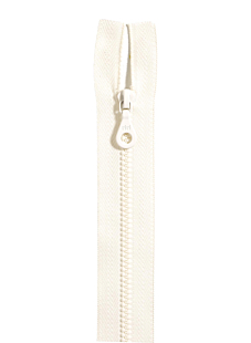 White open end zip, 50 cm