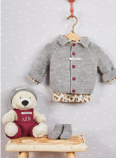 Tenue salopette, ours blanc