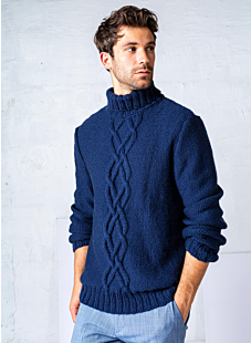 Sweater with center cable