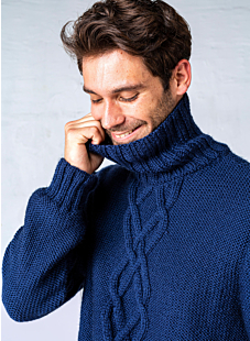 Sweater with center cable
