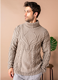 Turtleneck cabled sweater