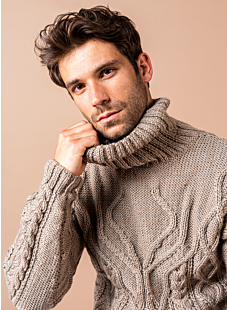 Turtleneck cabled sweater