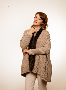Jacket with fur collar