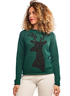 Round neck rolled edge sweater