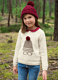 Intarsia round neck sweater