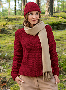 Sweater with cable sleeves