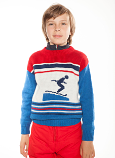 Intarsia round neck sweater