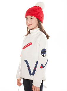 Round neck embroidered sweater