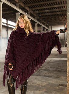 Roll neck poncho