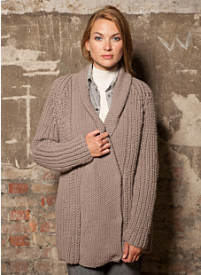 Crossover jacket with shawl collar