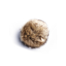 Beige flecked pompom with press stud, Ø 15 cm