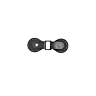 Black imitation leather perforated fastening - 11 cm long