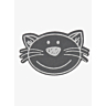 Grey iron-on cat badge