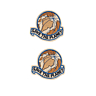 Set of 2 blue “Save the planet” badges