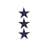Pack of 3 blue iron-on stars