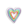Heart-shaped rainbow badge