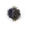 Petrol blue pompom with press stud, Ø 15 cm
