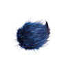 Blue Synthetic Fur Pompom with Press Stud - 15 cm Diameter
