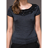 M0409 Short-sleeve Sweater with Lace-effect Collar in PDF format