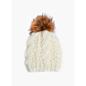 M1491 Cable hat with furry pompom in pdf format
