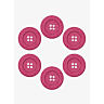 Pack of 6 recycled cotton buttons, Ø 25 mm - fushia