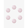 Pack of 6 polka dot buttons, Ø 14 mm rose