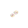Pack of  5 flower print coconut buttons Ø 25 mm