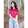 M0601 Short sleeve sweater with round collar in PDF format