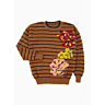 M1911 Navy sweater with intarsia flower in pdf format