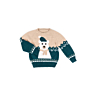 M2069 Bear motif sweater with round collar in pdf format