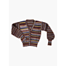 M2918 V neck cardigan with patterned sleeves in pdf format