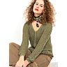 M2931 V-neck sweater with english rib and cables in pdf format