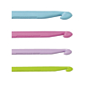 No-handle coloured plastic crochet hooks, 6 mm - 15 cm