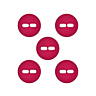 Pack of 5 buttons - 34 mm fushia