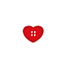 Sparkly Heart Button - 49 mm Diameter rouge