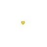 Pack of 6 Heart Buttons - 12 mm Diameter jaune