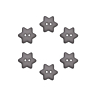 Pack of 6 Star Buttons - 15 mm Diameter gris