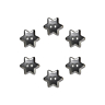 Pack of 6 Star Buttons - 15 mm Diameter argent