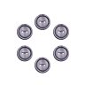Pack of 6 buttons Ø 20 mm - bleu