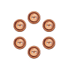 Pack of 6 buttons Ø 20 mm - rouille