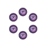Pack of 6 buttons Ø 20 mm - violet