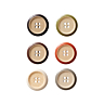Pack of 6 recycled horn buttons Ø 20 mm - rouille