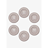 Pack of 6 recycled cotton buttons, Ø 25 mm - beige rose