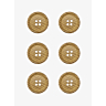 Pack of 6 acacia buttons, Ø 22 mm