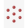 Pack of 7 rounded pearl buttons Ø 9mm rouge