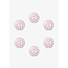 Pack of 6 polka dot buttons, Ø 14 mm rose