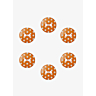 Pack of 6 polka dot buttons, Ø 14 mm Orange